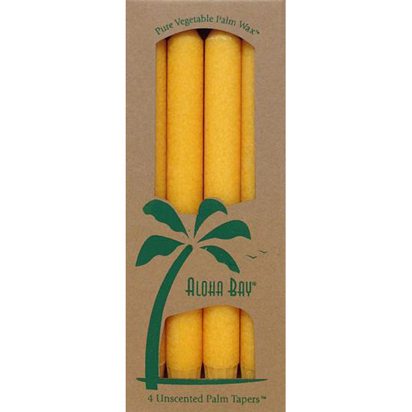 ALOHA BAY - Palm Tapers 9" Unscented Candles Honey Gold