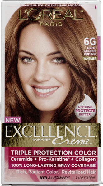 L'OREAL - Excellence Color Creme No. 6G Light Golden Brown