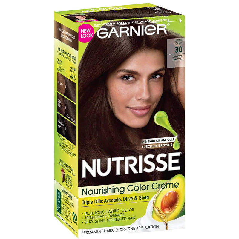 GARNIER - Nutrisse Nourishing Color Creme Darkest Brown 30 (Sweet Cola)