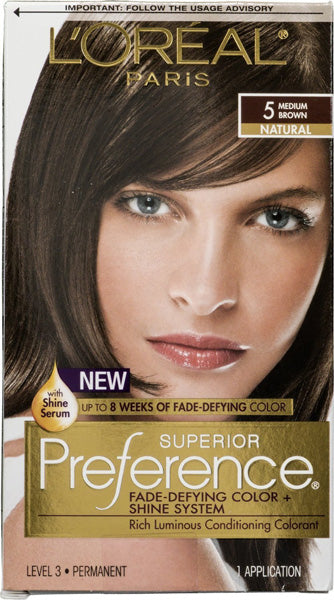 L'OREAL - Superior Preference Fade Defying Color 5 Medium Brown