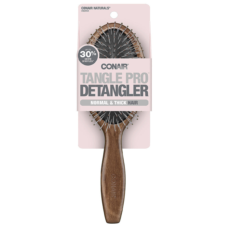 CONAIR - Tangle Pro Detangler Mid-Size Wood Cushion Brush