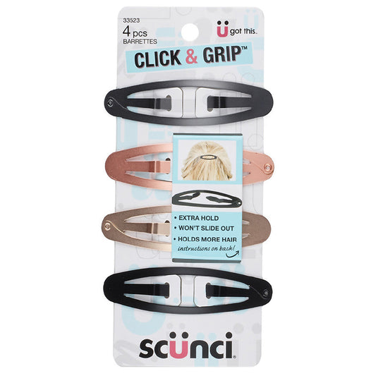 SCUNCI - Click and Grip Double Snap Barrettes Multicolor