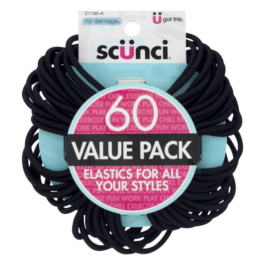 SCUNCI - No Damage Elastics Value Pack Black