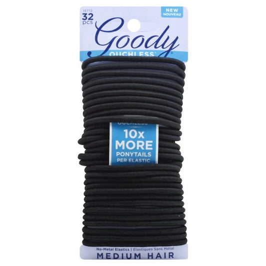 GOODY - Ouchless Women's Braided Elastics for Medium Hair 4 mm Black