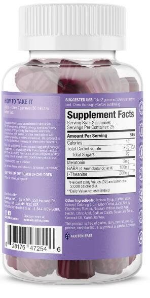 SUKU VITAMINS - Restful Sleep Blackberry Hibiscus - 50 Gummies