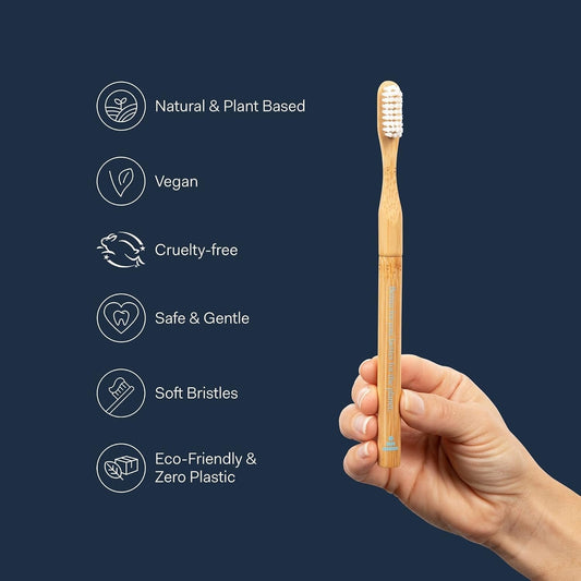 BETTER & BETTER - Natural Bamboo Toothbrush, Blue - 1 Count