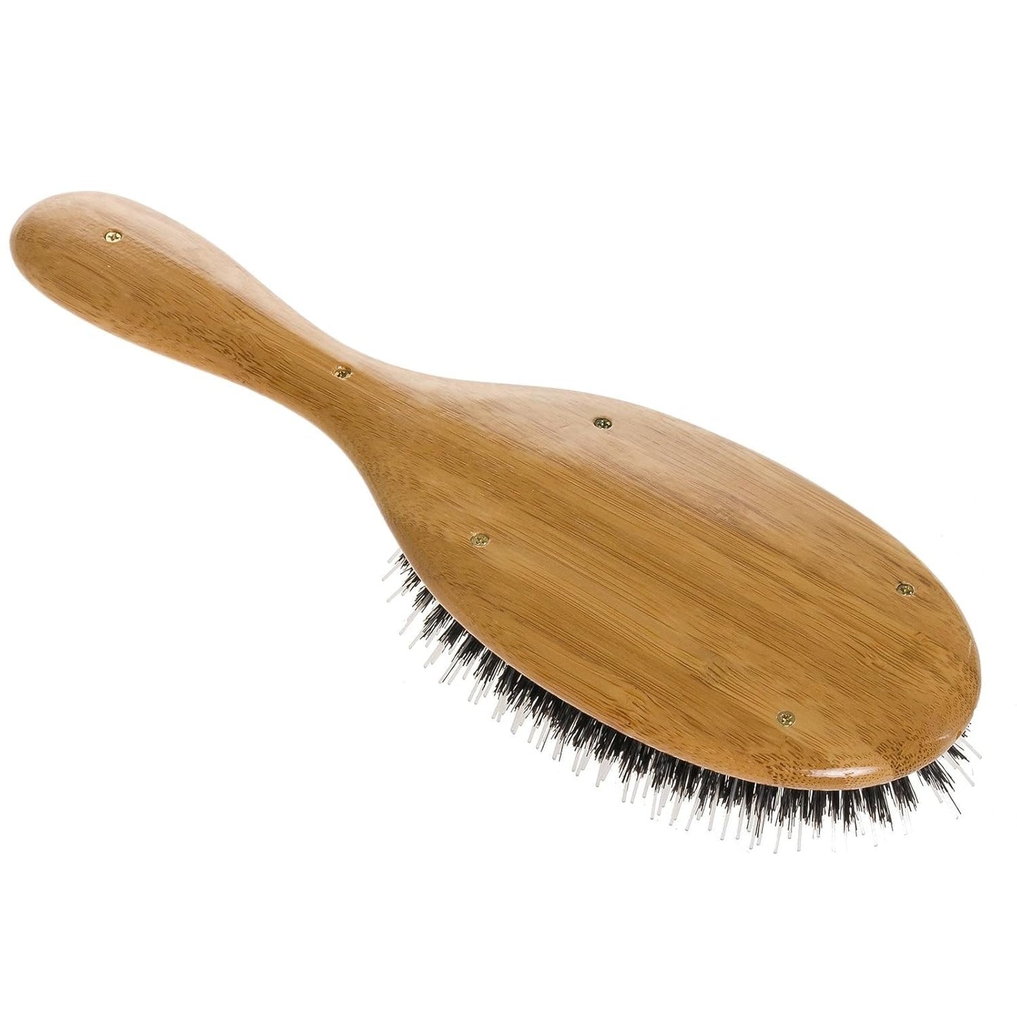 BASS BRUSHES - Large Oval Hairbrush with Natural Bristle + Nylon Pin - 1 Brush