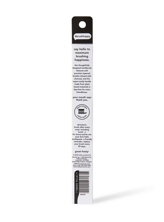 HELLO - BPA Free Charcoal Bristle Toothbrush - 1 Count