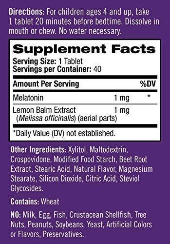 NATROL - Kids Melatonin 1mg Strawberry Fast Dissolve - 40 Tablets