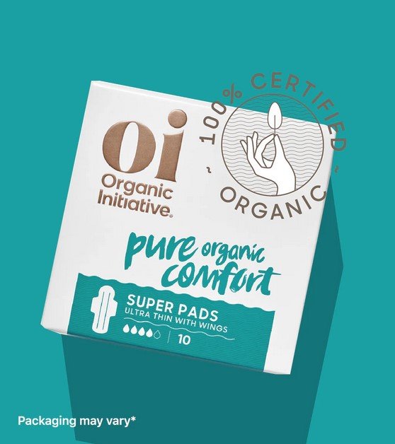 ORGANIC INITIATIVE - Organic Super Ultra Thin Pads with Wings - 10 Count