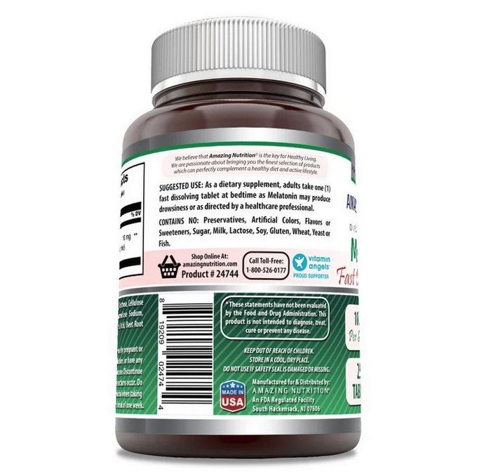 AMAZING NUTRITION - Amazing Formulas Melatonin Quick Dissolve 10 mg Strawberry - 250 Tablets